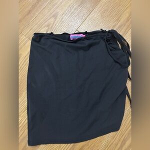 Black Swim Skirt with Tie Waist